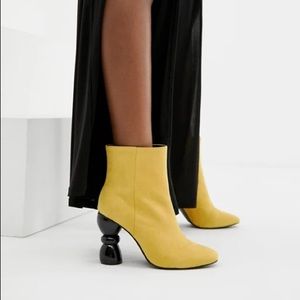 ASOS heeled yellow ankle boots